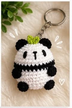 Crochet Panda Keychain — handmade crochet by Anzy Crochets