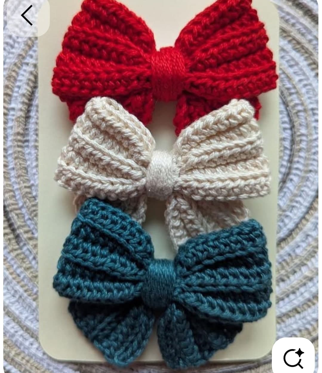 Crochet Hair Bows (Set of 3) — handmade crochet by Anzy Crochets